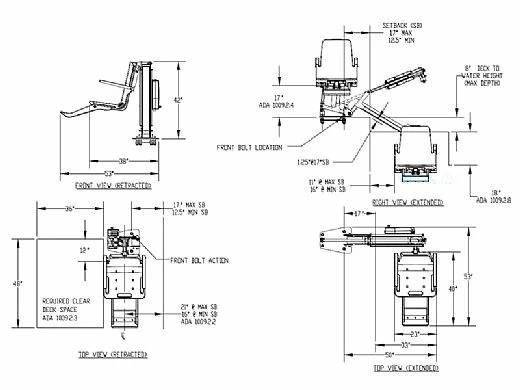 SR Smith ML300 ADA Compliant Flanged Pool Lift | 575-3000 - Image 7