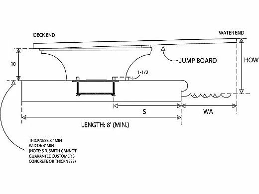 SR Smith Flyte-Deck II Stand And Fibre-Dive Board Complete | 6' Radiant White With White Tread | 68-209-7362 - Image 5
