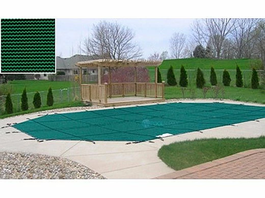 PoolTux 15-Year Royal Mesh Safety Cover | No Step Rectangle 12' X 20' Green | CSPTGME12200