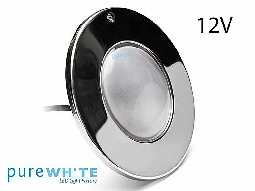J&J Electronics PureWhite LED Pool Light SwimQuip Series | 12V Equivalent To 500W 30' Cord | LPL-F3W-12-30-PSQ 21126