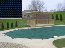 PoolTux 20-Year King99 Mesh Safety Cover | Left Step Rectangle 15' X 30' Blue | CSPTBMP15302