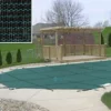 PoolTux 20-Year King99 Mesh Safety Cover | Center Step Rectangle 15' X 30' Green | CSPTGMP15301