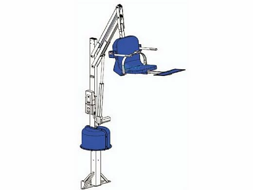 Aqua Creek Spa Lift Elite | No Anchor | White Powder Coat With Blue Seat | F-006SLE - Image 4