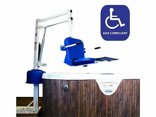 Aqua Creek Spa Lift Ultra | No Anchor | White Powder Coat With Blue Seat | F-005SLU - Image 6
