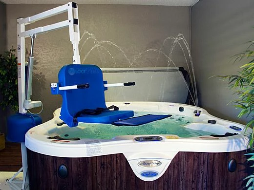 Aqua Creek Spa Lift Ultra | No Anchor | White Powder Coat With Blue Seat | F-005SLU - Image 4