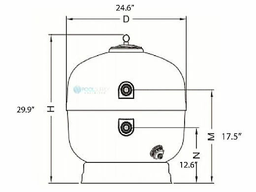 Fluidra USA 24" Aster Side Mount Hight Rate Sand Filter | 3.22 Sq. Ft. | 28342-S3 - Image 3