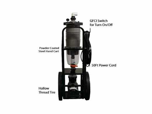 Waterco Ultra-Vac Dual Filtration Portable Cart | 1HP Pump 75 Sq. Ft. MultiCyclone 12 Ultra Cartridge | 16V1275 - Image 2