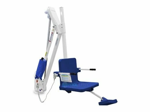 Aqua Creek Mighty 600 Pool Lift | No Anchor | White Powder Coat With Blue Seat | F-MTY600