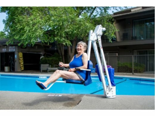 Aqua Creek Mighty 600 Pool Lift | No Anchor | White Powder Coat With Blue Seat | F-MTY600 - Image 3
