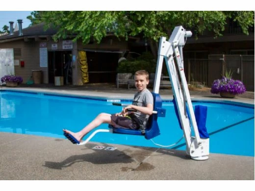 Aqua Creek Mighty 600 Pool Lift | No Anchor | White Powder Coat With Blue Seat | F-MTY600 - Image 2