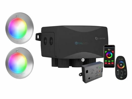 PAL Lighitng Evenglow Multi-Color LED Spa Light & Transformer Kit | 7W 12V 80' Cord With Plug | 55W 12VDC Transformer | 64-EGM-80-42-PCR-2DW-60-E - Image 2
