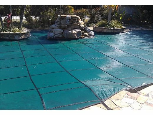 GLI 12-Year Secur-A-Pool Mesh Safety Cover | Rectangle 12' X 24' Green | 4' X 8' Center End Step | 201224RECES48SAPGRN - Image 5