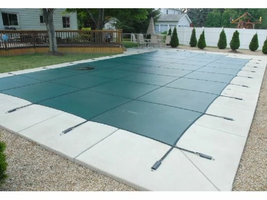 GLI 12-Year Secur-A-Pool Mesh Safety Cover | Rectangle 12' X 24' Green | 4' X 8' Center End Step | 201224RECES48SAPGRN - Image 4