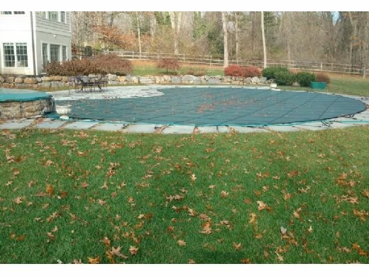 GLI 12-Year Secur-A-Pool Mesh Safety Cover | Rectangle 12' X 24' Green | 4' X 8' Center End Step | 201224RECES48SAPGRN - Image 3