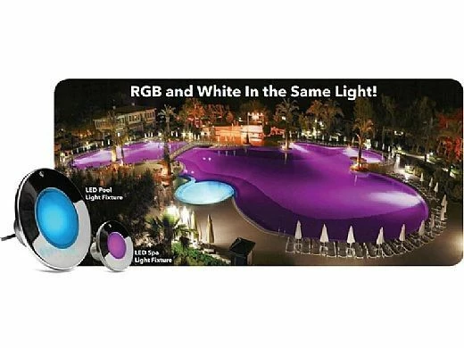 J&J Electronics ColorSplash XG-W Series RGB + White LED Pool Light Fixture | 120V Equivalent To 300W 30' Cord | LPL-F1CW-120-30-P 23041 - Image 8