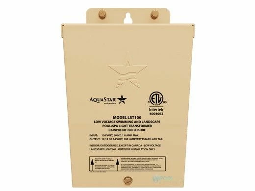 AquaStar Pool And Spa Light Transformer | Quite Performance | 100W 120V To 12 13 Or 14V | LST100