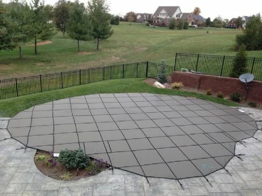 Merlin SmartMesh 15-Year Mesh Safety Cover | Rectangle 12' X 24' | 4' X 8' Center End Step | Gray | 105M-T-GY - Image 5