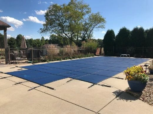 Merlin Dura-Mesh 15-Year Mesh Safety Cover | Rectangle 16' X 32' | Flush 4' X 8' Right Side Step | Gray | 16M-M-GY - Image 4