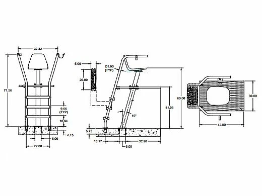 SR Smith Outlook II Lifeguard Chair 5' With Anchor | US48700 - Image 2